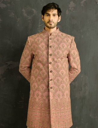 Onion pink indowestern for weddings