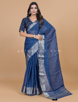 Navy organza saree perfect for weddings