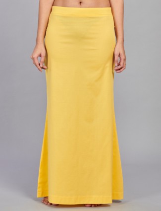 Yellow lycra cotton plain petticoat